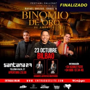 Aviso para el evento el Binomio de Oro - Bilbao , ha finalizado